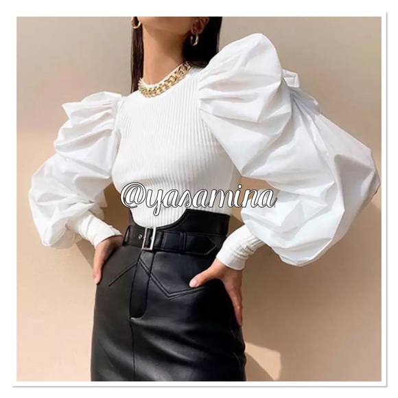 Zara puff sleeves top bloggers favorite - Picture 4 of 16